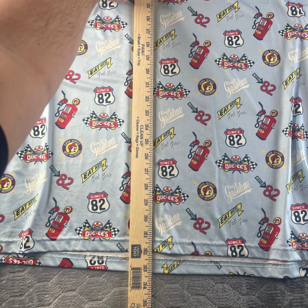 Buc-ee's Performance Polo Shirt Mens 2X Blue Road Trip Gas Station Graphics - Picture 5 of 6